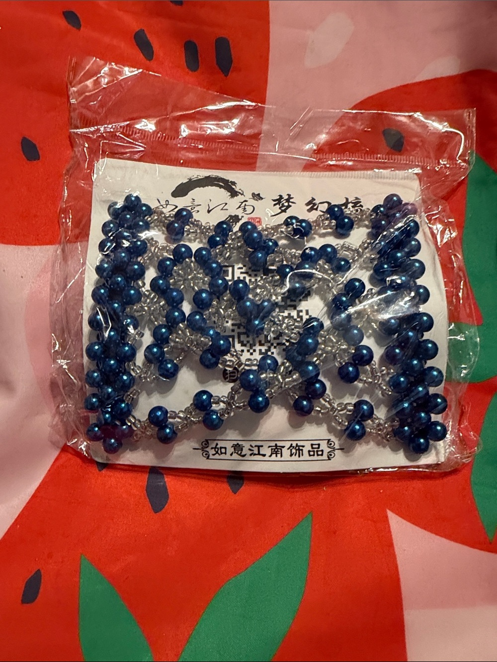 Blue Beaded Hair Accessory Chain for Women